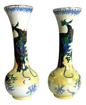 Vintage Dragon Vases by Frederick Rhead for Bursley Ware, 1930s, Set of 2
