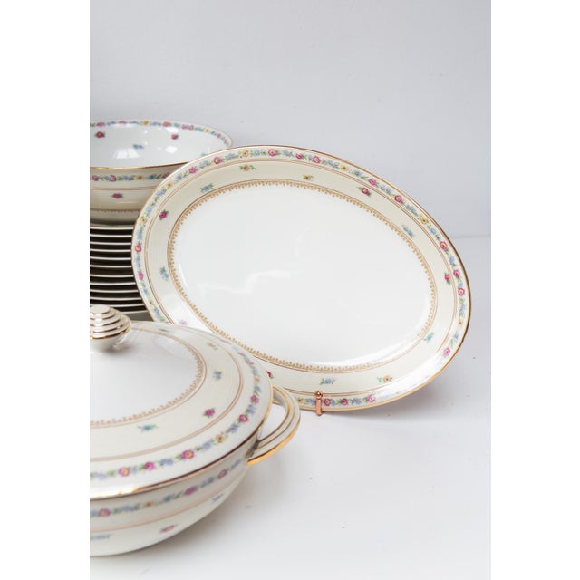 Beige Antique Porcelain Dinnerware Set by Charles Ahrenfeldt for Limoges, 1920s, Set of 55 For Sale - Image 8 of 11