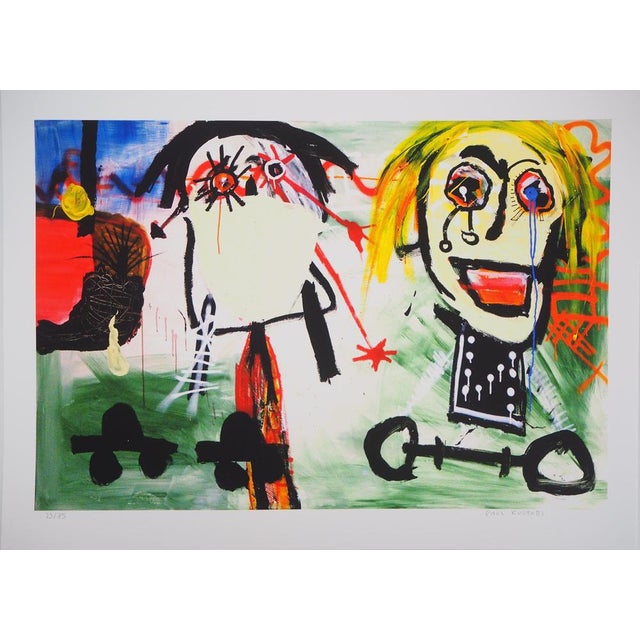 Paul Kostabi, Two Children with Toy Cars, Giclée Print For Sale - Image 7 of 7