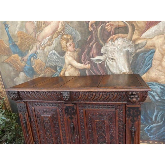 Antique English Country Oak Cupboard on Stand, 1730 For Sale - Image 15 of 18