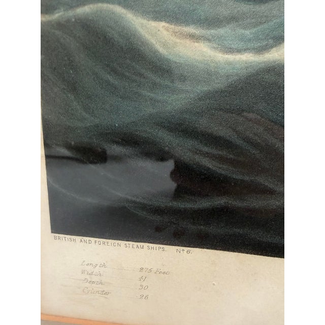 Antique Ship Print the British Queen First Voyage From London to New York For Sale - Image 4 of 6
