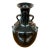 Antique Replica Chinese Dark Glaze Twin-Handle Floral Pottery Vase For Sale
