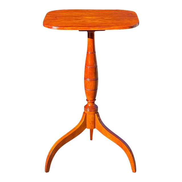 18th Century Antique New Hampshire Dunlap School Flame Birch End Table For Sale