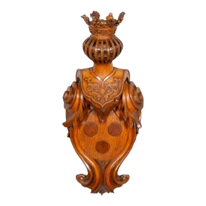 European Carved Oak Coat of Arms