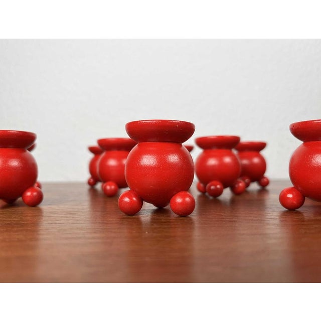 Mid-Century Traditional Swedish Wooden Christmas Candleholders, 1960s, Set of 12, in Flawless conditions. Designed 1960 to...