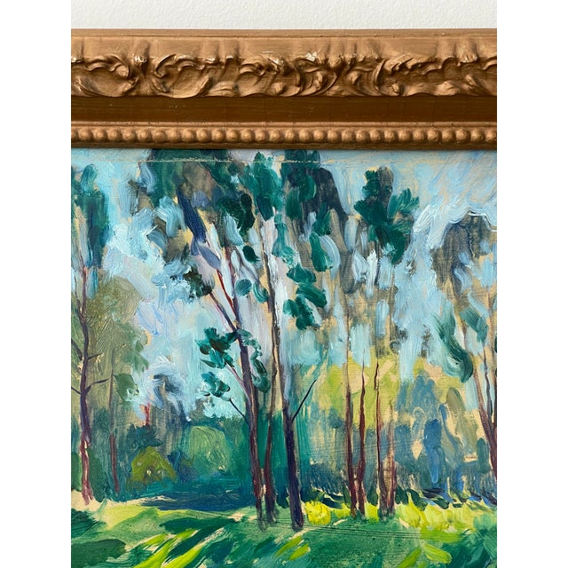 Late 20th Century Impressionist Oil on Board Grove of Trees, Framed For Sale - Image 10 of 17
