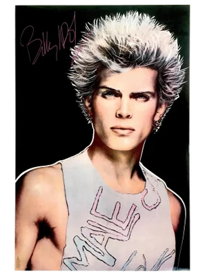 Richard Bernstein Vintage 1983 " Billy Idol Rebel Yell " Punk Rock Pop Art Poster