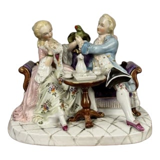 Antique Victorian Continental Porcelain Figural Group, 1880 For Sale