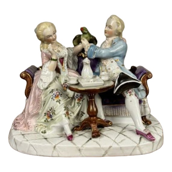Antique Victorian Continental Porcelain Figural Group, 1880 For Sale