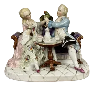 Antique Victorian Continental Porcelain Figural Group, 1880