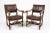 1930’s Baroque Revival Carved Oak and Leather Armchairs—A Pair For Sale - Image 12 of 12