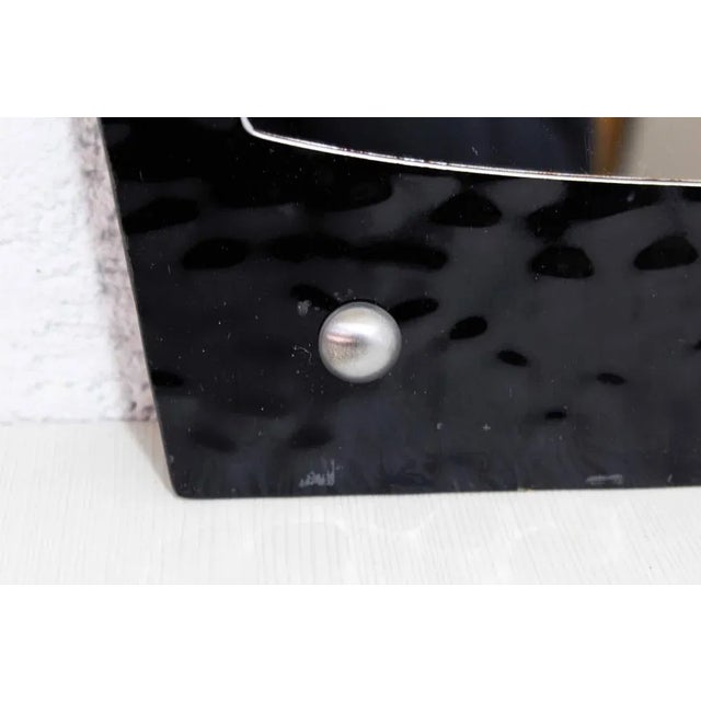 Black Mid-Century Glass Freeform Mirror For Sale - Image 8 of 11
