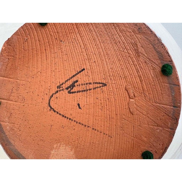 Studio Pottery Botanical Painted Lilly CenterpiecBowl, Artist Signed For Sale - Image 11 of 11