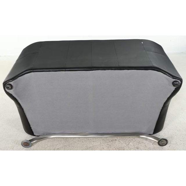 Nicoletti Modern Black Leather Sofa For Sale In Cincinnati - Image 6 of 8