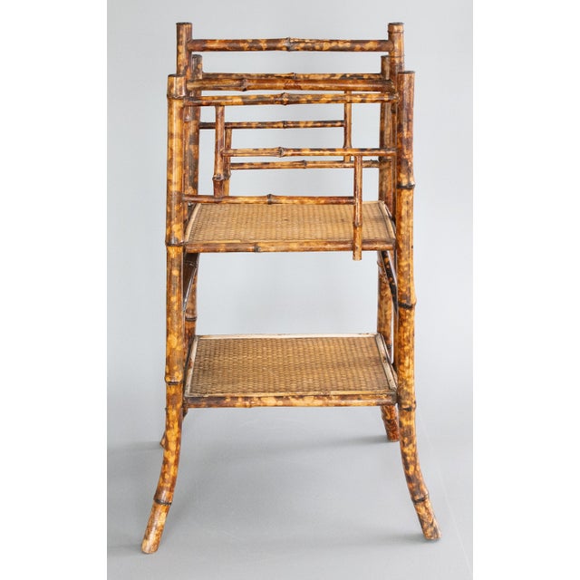 Chinoiserie Antique 19th Century English Bamboo Tiered Magazine Rack For Sale - Image 3 of 9