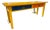 Vintage Large School or Lab Table , or Desk, With Painted Bright Yellow With Blue and Orange Drawers For Sale