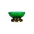 Mid-Century Modern Vintage Mid Century Modern Green Glass Bowl With Gold Base For Sale - Image 3 of 8