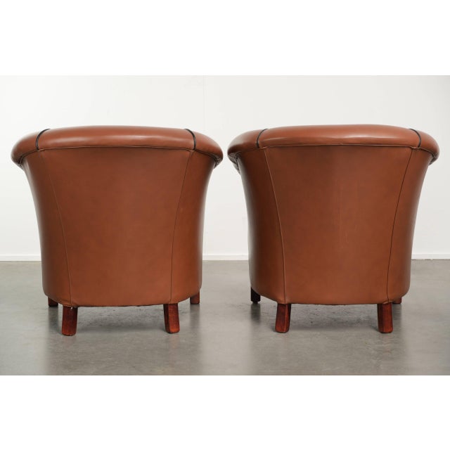 Cowhide Leather Club Chairs, Set of 2 For Sale - Image 3 of 14
