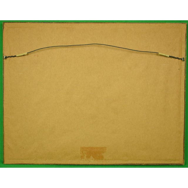 Art Sz: 8"H x 12"W Frame Sz: 13 1/4"H x 17"W w/ linen matte and gilt wood frame