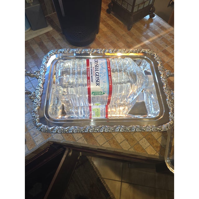 1930s Large Silver Plated Chafing Dish For Sale - Image 14 of 17