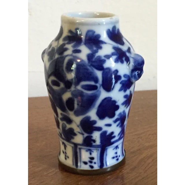Chinese Small 19th Century Chinese Blue & White Meiping Porcelain Vase with Lion Mask Handles For Sale - Image 3 of 11
