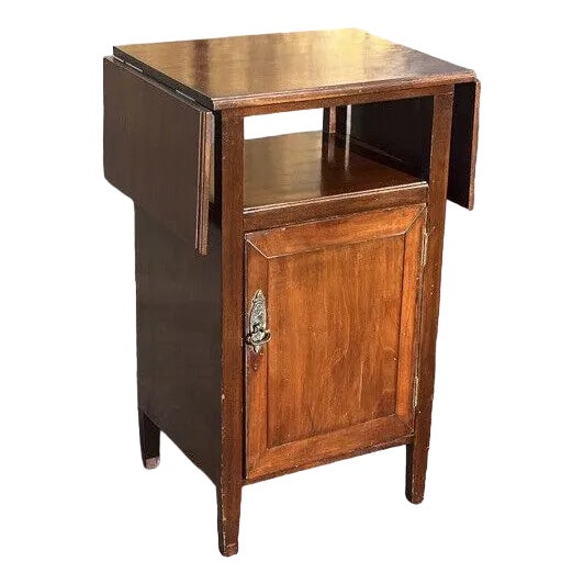 Edwardian Bedside Cabinet in Mahogany with Fold Out Flaps For Sale