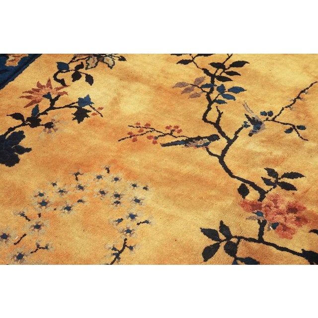 Antique Large Yellow Chinese - Art Deco Knotted Rug, Country of Origin: China, Circa Date: 1920s. This exceptional example...