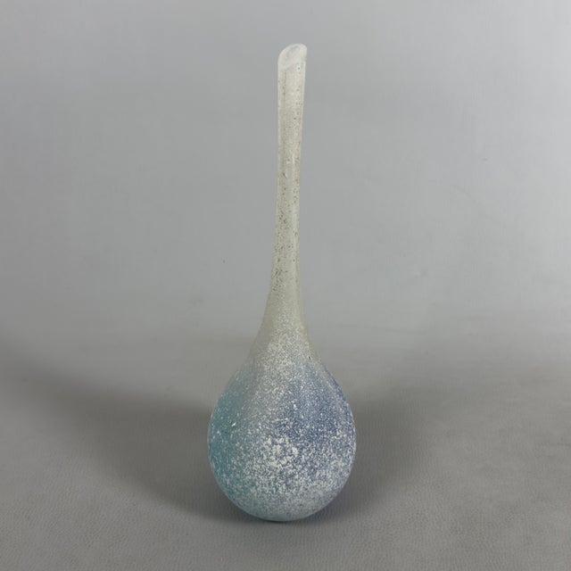 Modern Modern Blue Murano Glass Long Neck Vase from Scavo, 1970s For Sale - Image 3 of 12