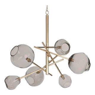 Regina Andrew Molten Chandelier With Smoke Glass (Natural Brass) For Sale