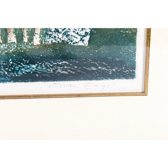 Wood Mid 20th Century Gilt Wood Framed Signed Print . For Sale - Image 7 of 8