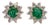 Sunburst Zambian Emerald Earrings W Natural Diamond Halo in 14k Gold | Ov 5x4mm- Set of 2 For Sale