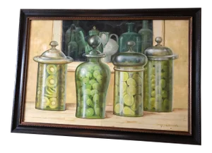 Late 20th Century Fruit Still Life Oil Painting, Framed