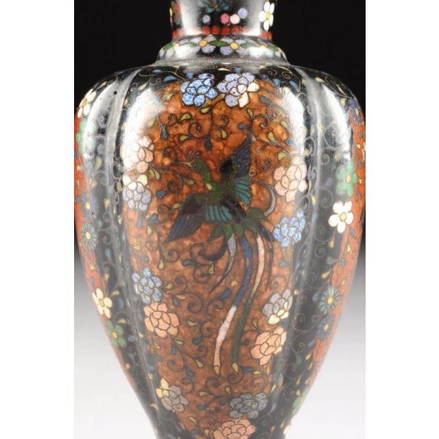 Pair Late 19th Century Japanese Cloisonne Bud Vases For Sale - Image 10 of 11