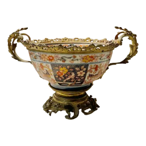 19th Century Japanese Imari Bowl With Dore Bronze