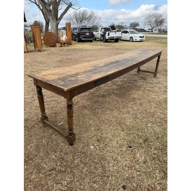 18th Century Long French Country Solid Oak Farm Dining Table For Sale - Image 13 of 17