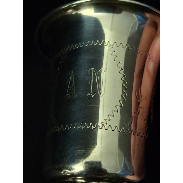 Metal Vintage Sterling Silver Kiddush Beaker Cup Star of David Monogrammed For Sale - Image 7 of 18