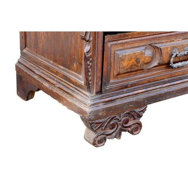 Wood Italian Baroque Walnut and Burl Walnut Commode For Sale - Image 7 of 12