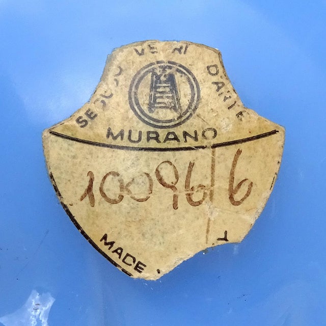 Beautiful, and super cute, vintage Murano hand blown Sommerso opalescent blue Italian art glass little pig figurine /...