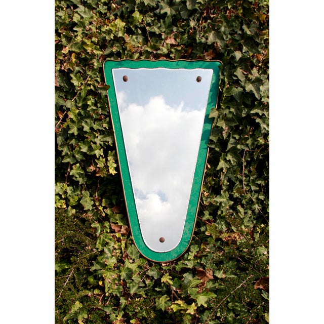 1950s Vintage Italian Brass Mirror, 1950s For Sale - Image 5 of 13