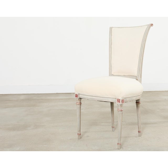 Set of Twelve Louis XVI Gustavian Style Painted Dining Chairs For Sale - Image 14 of 18