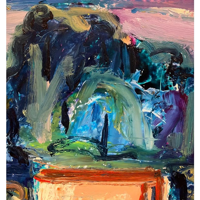 Jean Krille, Landscape 123, Oil on Masonite, 1979 For Sale - Image 8 of 10