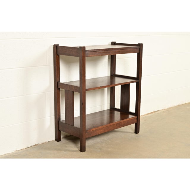 Lifetime Furniture Antique Mission Oak Arts and Crafts Bookcase or Magazine Rack, Circa 1910 For Sale - Image 12 of 12