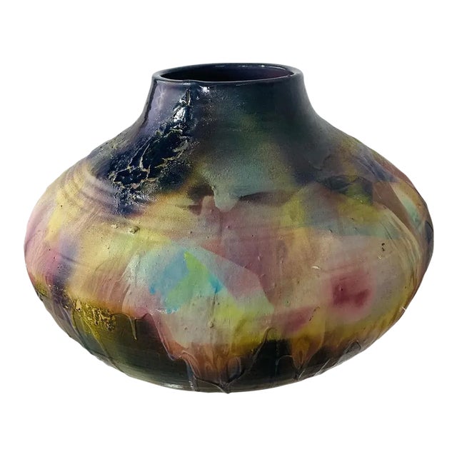 Giant Raku Pottery Vessel For Sale