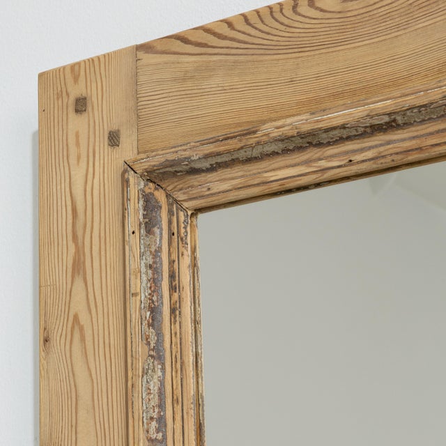 Wood 19th Century French Painted Wood Trumeau Mirror For Sale - Image 7 of 8