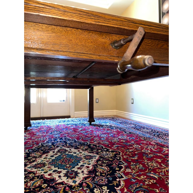 Brown English Expanding Wind Out Dining Table With Joseph Fitter Screw Expander (Late 19th Century) & 5 Chairs For Sale - Image 8 of 15