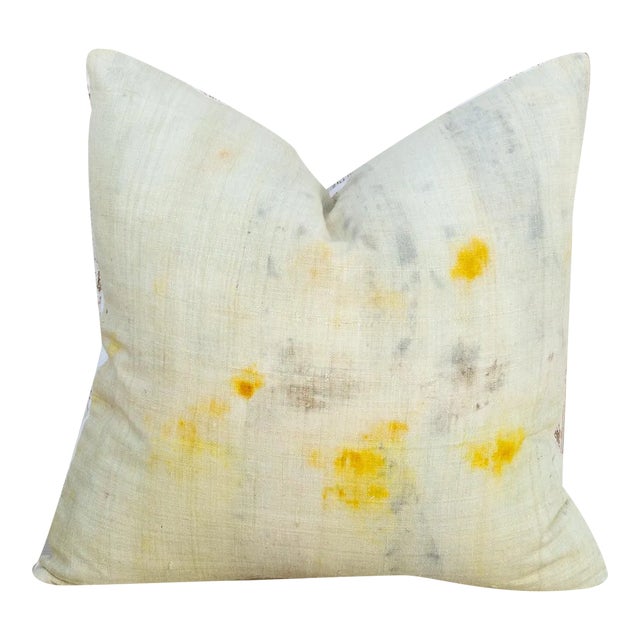 Vintage Akai Tie Dyed Organic Silk Pillow For Sale