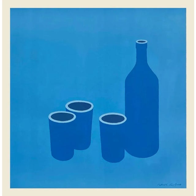 1966 After Patrick Caulfield Bottle and Cups Still Life Screen Print Poster For Sale