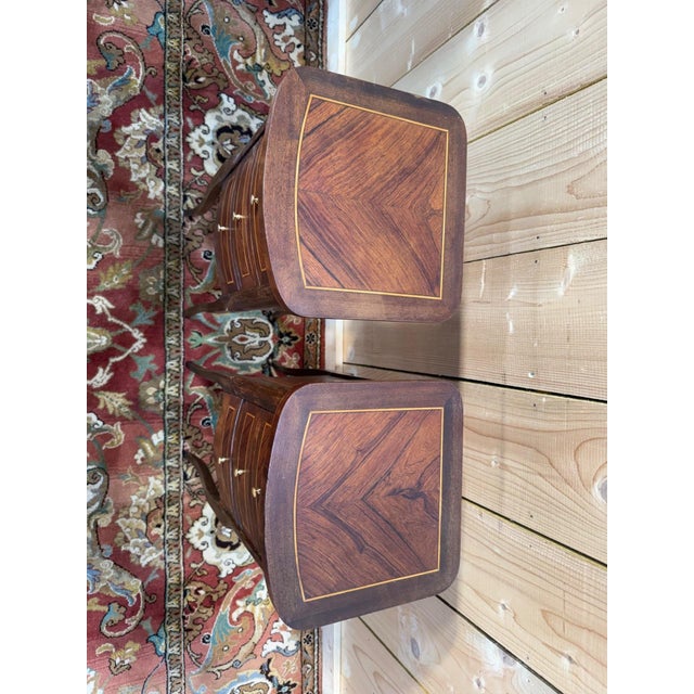 Louis XV Marquetry Bedside Tables, 1950s, Set of 2 For Sale - Image 4 of 8