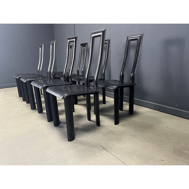 Italian Regia Dining Chairs by Antonello Mosca for Ycami, 1980s, Set of 8 For Sale - Image 11 of 13