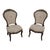 Pair Antique French Victorian Upholstered Parlor Chairs For Sale